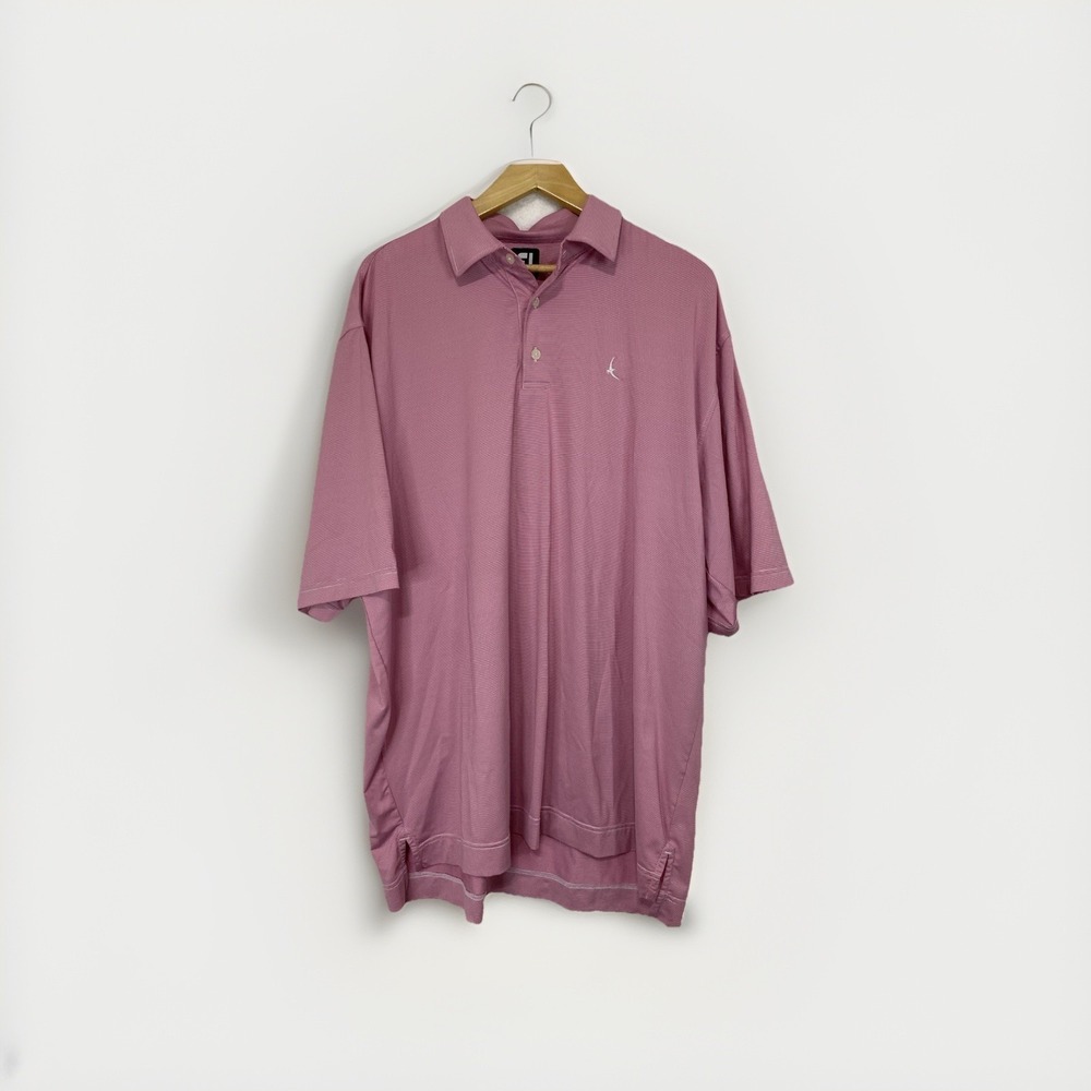FJ FootJoy Polo Shirt Mens Size XL Pink Golf Casual Short Sleeve ‎ *